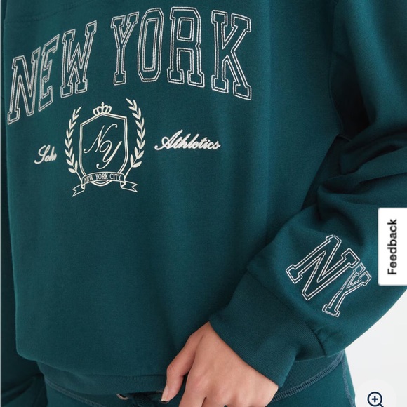 Preppy New York soho athletics Green Half-Zip Sweater - Picture 4 of 10